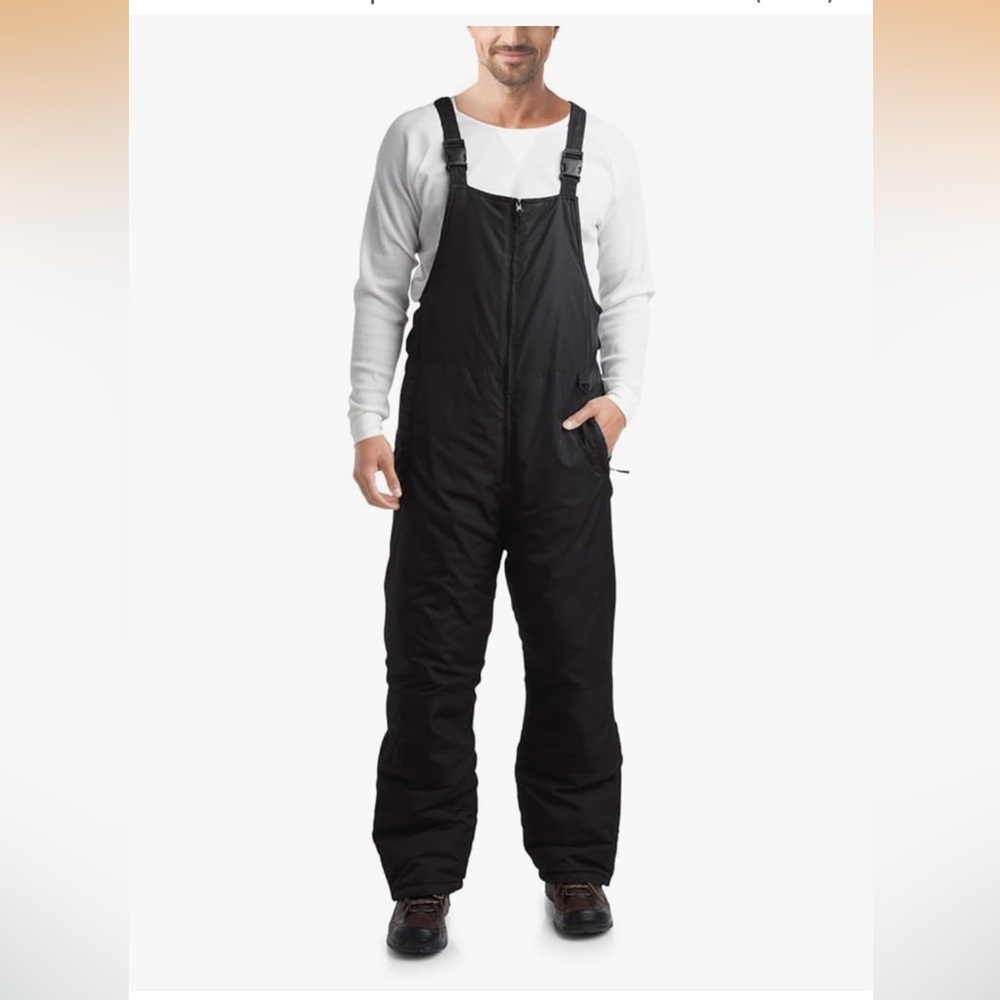 NWT Mens Bib Overalls - Insulated Waterproof Bibs Snow Pants with Pockets Large